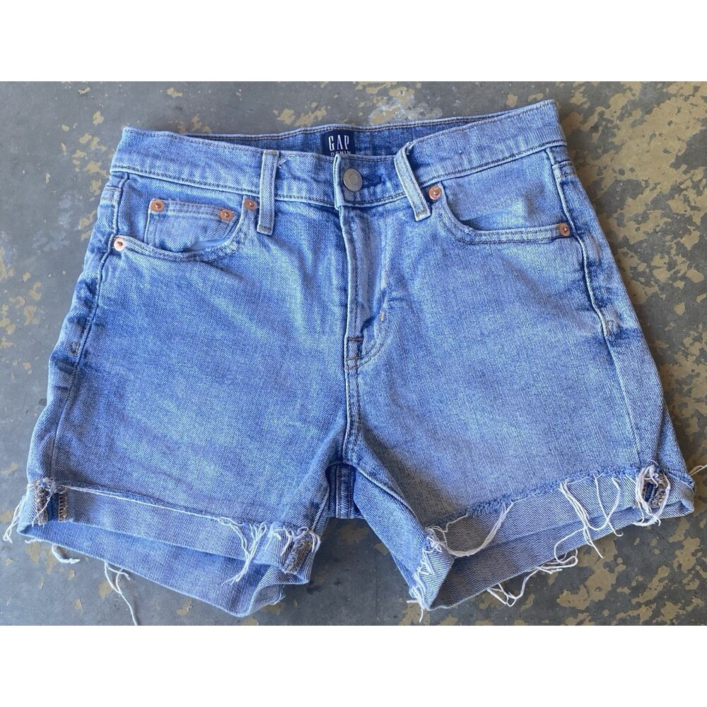Gap Denim Blue Raw Hem Shorts Size 24